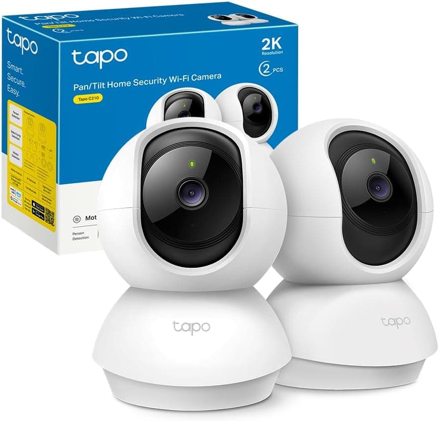 Tapo C210 2 pezzi Telecamera WiFi 360° 2K 3MP Alexa